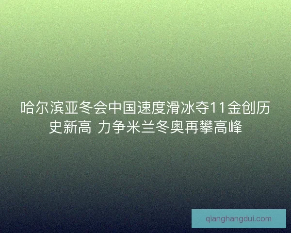 哈尔滨亚冬会中国速度滑冰夺11金创历史新高 力争米兰冬奥再攀高峰 哈尔滨亚冬会中国速度滑冰夺11金创历史新高 力争米兰冬奥再攀高峰