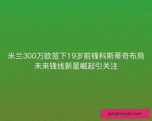 米兰300万欧签下19岁前锋科斯蒂奇布局未来锋线新星崛起引关注